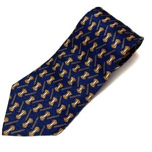 Etienne Aigner 100% Silk Blue Multicolored Geometric Neck Tie - Costa Rica